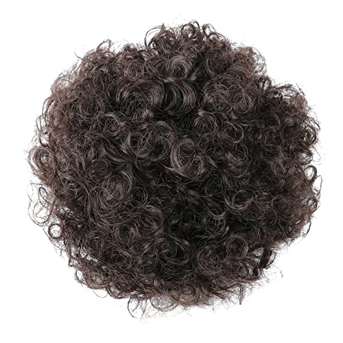 Bun Haarteile Synthetische Afro-Puffs, Kordelzug, Pferdeschwanz, Haarteile, Hochsteckfrisur, Haarverlängerung, Brötchen, kurzes, verworrenes, lockiges Chignon-Haarteil for Frauen Brötchen-Haarteil (C von WAOCEO