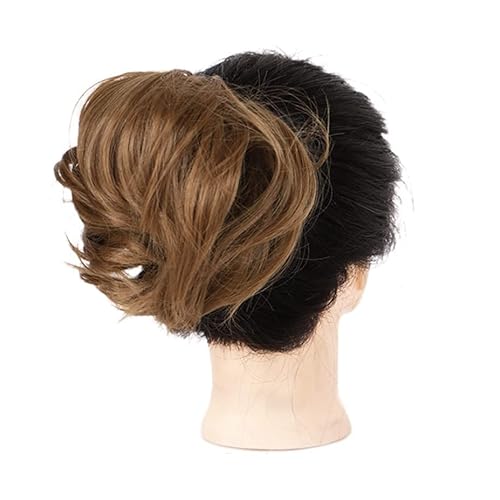 Bun Haarteile Unordentliches Haarknoten-Pferdeschwanz-Verlängerung, gerades synthetisches Haarteil, kurzes Pferdeschwanz-Brötchen-Verlängerungs-Haar-Accessoires, elastisches Scrunchie for Frauen Brötc von WAOCEO