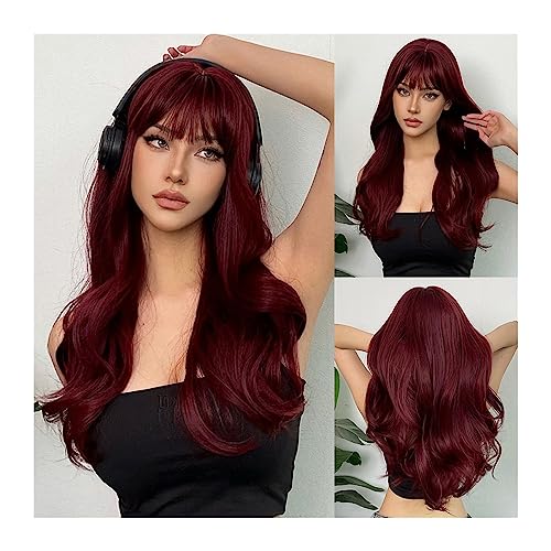 Perücken Cosplay-Party, hitzebeständig, künstliches Haar, synthetische braun-blonde Perücke, lange, tiefe, gewellte Haarperücke mit Pony for Frauen Für die tägliche Party. (Color : WL1153-1 wig) von WAOCEO