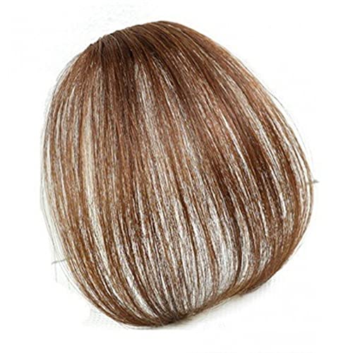 Pony Haarspange Clip In Blunt Fringe Bangs Non-remy Echthaar Air Fringe Bangs Unsichtbares nahtloses indisches natürliches gerades flaches Pony-Haarteil for Frauen Mädchen Haarstücke (Color : Light B von WAOCEO