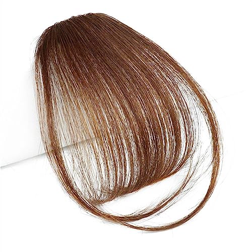 Pony Haarspange Haarspange mit Pony, synthetisches Clip-in-Haar, Air Bangs, Haarteil, Schwarzbraun, Extensions, Mini-Fake-Bangs-Haarteil for Frauen Haarstücke (Color : 18-2M30) von WAOCEO