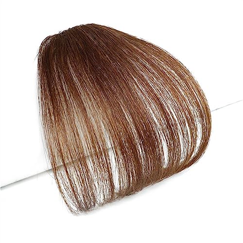 Pony Haarspange Haarspange mit Pony, synthetisches Clip-in-Haar, Air Bangs, Haarteil, Schwarzbraun, Extensions, Mini-Fake-Bangs-Haarteil for Frauen Haarstücke (Color : 20-2M30) von WAOCEO