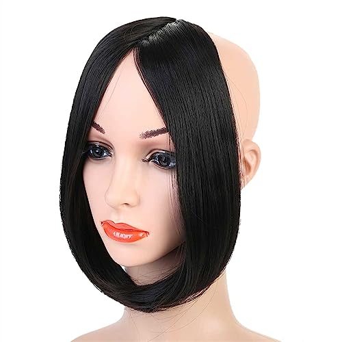 Pony Haarspange Lange Pony-Haarverlängerung for Anklipsen an der Vorderseite, seitliche Fransen, natürliche synthetische Pony-Haar-Accessoires for Frauen Haarstücke (Color : 2, Size : 11.81inch) von WAOCEO