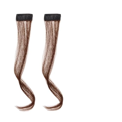 Pony Haarspange Long Side Air Bangs, 2pcs 30/35CM Front Side Bangs Wellig Curly Clip in Bangs Synthetic Long Dragon Bart Bangs Haarverlängerungen for Frauen Haarstücke (Color : 2-30, Size : 30cm 3g von WAOCEO