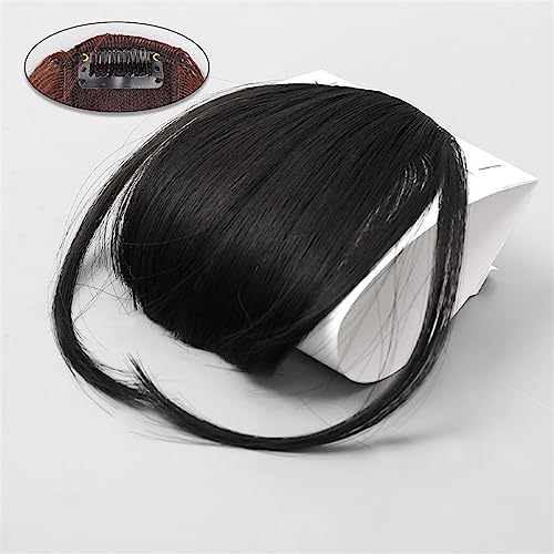 Pony Haarspange Synthetische Air Bangs, Haarverlängerungen Wispy Bangs Clip, Mädchen Natural Bangs Haarteil Clip Haarverlängerung Perücke, gebogene Pony Haarstücke (Color : 4/30HL) von WAOCEO