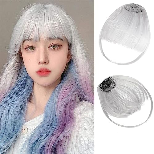 Pony Haarspange Synthetische Air Bangs Gebogene Pony Hitzebeständige Haarteile Haar Frauen Gefälschte Fransen Natürliche Pony Haar Clips for Extensions Haarstücke (Color : F447 88A) von WAOCEO