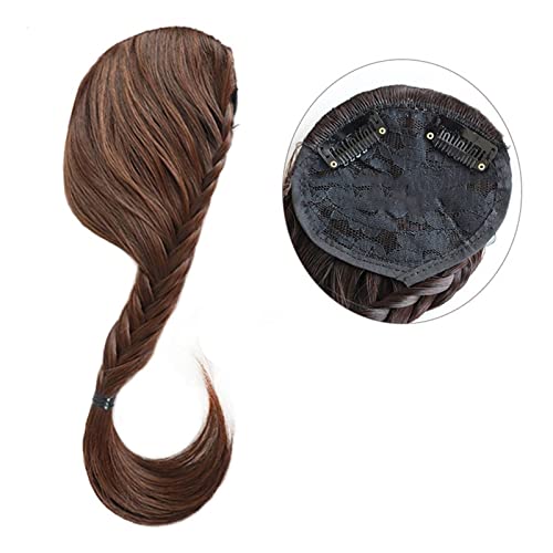 Pony Haarspange Synthetischer Fischschwanz, geflochten, geflochten, Einteiler, natürlicher falscher Haarknall, vordere Zöpfe, Fransen, Clip in Haarverlängerungen, Haarteile for Frauen Haarstücke (Col von WAOCEO