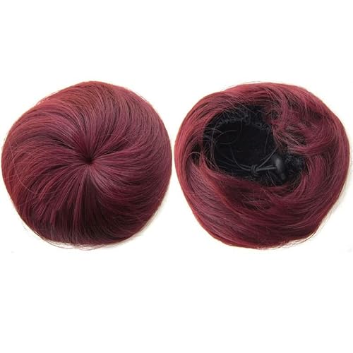 Unordentlicher Haarknoten Chignon-Extensions for Damen, Haarknoten, Kordelzug, Pferdeschwanz-Haarteil, Chignon-Hochsteckfrisur, Clip-in-Scrunchies, Haarteile, synthetisches, glattes Haar Pferdeschwanz von WAOCEO