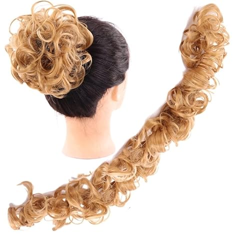 Unordentlicher Haarknoten DIY Wrap-Around-Dutt-Haargummi, gewellte Donut-Chignons for Frauen und Kinder, unordentliche Dutt-Haarteilverlängerungen, zerzaustes, flauschiges Haar, Pferdeschwanz Pferdesc von WAOCEO