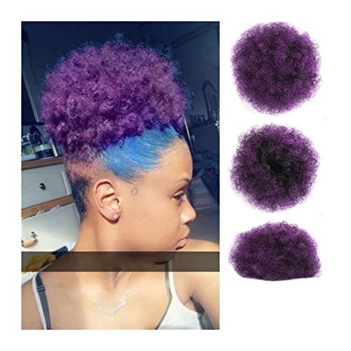 Unordentlicher Haarknoten Haarteile Hochsteckfrisur for schwarze Frauen und Mädchen, Afro-Puff-Pferdeschwanzverlängerung mit Kordelzug, verworrenes lockiges Dutt-Haar, Chignon-Synthetik-Kurzverlängeru von WAOCEO