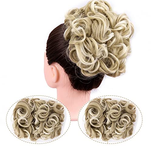 Unordentlicher Haarknoten Hochsteckfrisur, lockiger Dutt-Verlängerungskämme, Clip-in-Haarteil for unordentliches Haar for Frauen, synthetischer, unordentlicher Haarknoten, Scrunchie, Chignon-Haarteil von WAOCEO