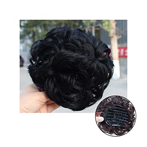 Unordentlicher Haarknoten Scrunchies-Verlängerungsperücken, Haar-Accessoires for Frauen, synthetischer, lockiger Haarknoten, Chignon, Clip-in-Pferdeschwanz-Haarverlängerung, unordentliches Haarknoten- von WAOCEO