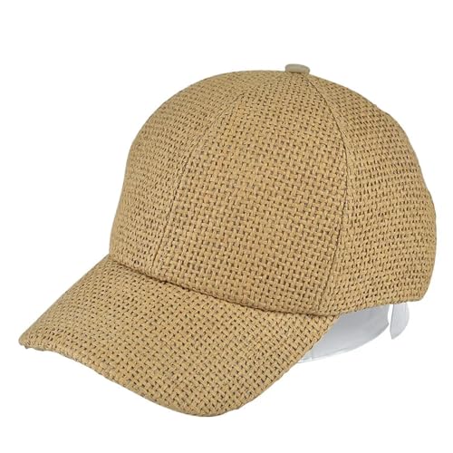 WAOCEO Herren Kappe Hut Stroh Baseball Kappe Snapback Cap Verstellbare Lässige Papa Mütze Für Männer Atmungsaktiv Cool Cap Verstellbar Khaki von WAOCEO
