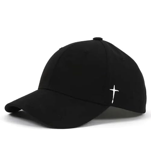 WAOCEO Herren Kappe Hut Unisex Einfaches Kreuz Wasser Tropfen Stickerei Baseball Kappen Frühling Herbst Outdoor Verstellbarer Freizeit Hut Sonnenschutz Hut Verstellbar Schwarz von WAOCEO
