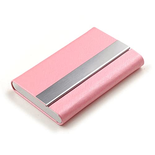 WAOCEO Visitenkartenetui Visitenkartenhalter for Herren, tragbare Kartenbox mit großer Kapazität, Kartenhalter for Damen Geschäftskartenhalter (Color : Pink) von WAOCEO