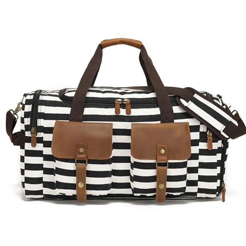 Großkapazität Handtasche Handtasche Reisetasche Sports Tasche Fitnesstasche Männer Duffle Canvas Holdall Weekender über Nacht Gepäck Speichertasche Streaks von WAOYANM