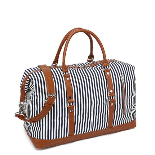 Laptops großer Kapazität Handtasche Handtasche Reisen Sporttasche Sporttasche Männer Duffle Leinwand Holdall Weekender über Nacht Gepäck Speichertasche Blue von WAOYANM