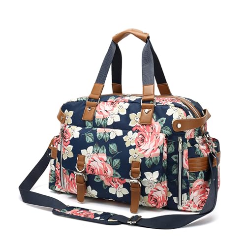 Reise -Reisetasche Sport Totentasche für Männer Frauen Trolley Ärmel Week über Nacht Übernachtung überprüftes Gepäcktasche Tasche Schulterhandtasche Tasche Blue von WAOYANM