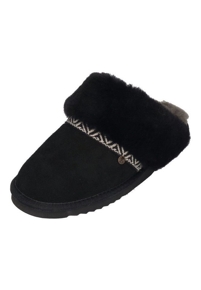 WARMBAT FLURRY SUEDE TAPE Hausschuh Black von WARMBAT