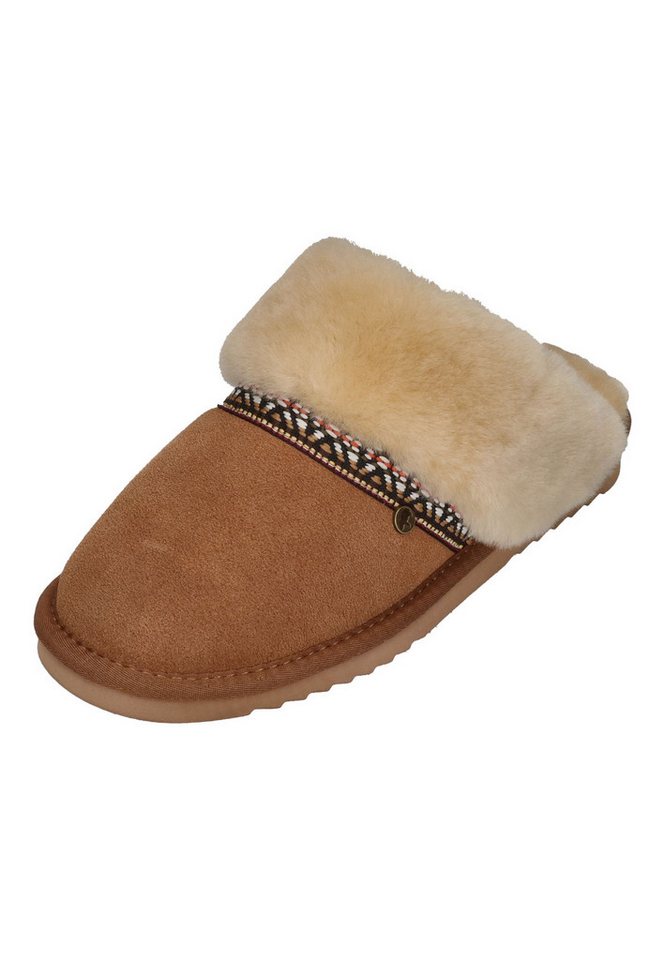 WARMBAT FLURRY SUEDE TAPE Hausschuh Cognac von WARMBAT