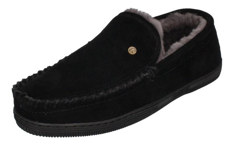WARMBAT Grizzly Suede GRZ4410-99 Hausschuh Black von WARMBAT
