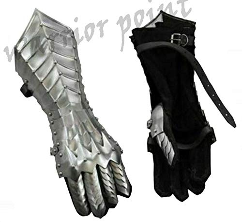 WARRIORPOINT Mittelalterliche Nazgul Fantasy Handschuhe SCA Rüstung Handschuhe Eisen mit Exp Versand, silber, Medium von WARRIORPOINT