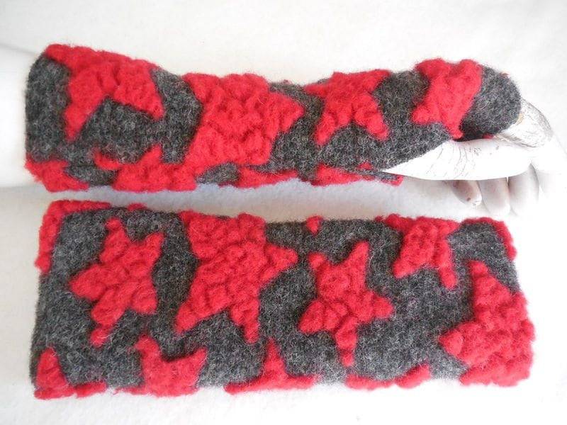 3D Sterne Wollwalk Handschuhe Armstulpenhandschuhe Warm Stabil Wolle, Loden Armstulpen Weich Und Warm, Diese Schicken von WARZOG