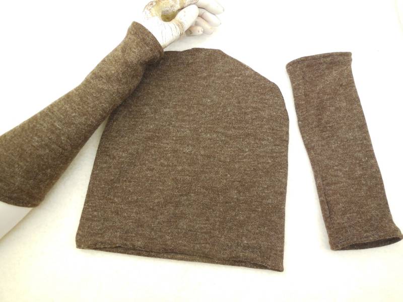 Set Handschuhe Und Oder Beanie Weiche Flauschige Strickwolle, Feingewirke, Ideal Zu Kleidern, Unter Einen Pulli Leichte Armstulpen, Geschenk von WARZOG