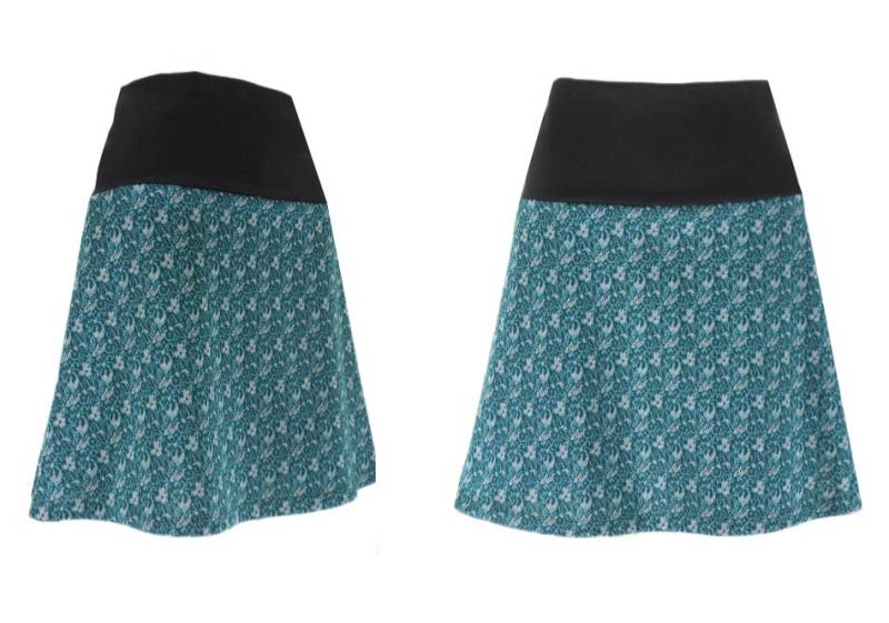 Warmer Hüftrock A Form, Schicke Strickwolle, Muster in Weicher Wollstrick Glücklich Passt Schwarz, Blick - U. Winddicht Wunschgröße, Geschenk von WARZOG