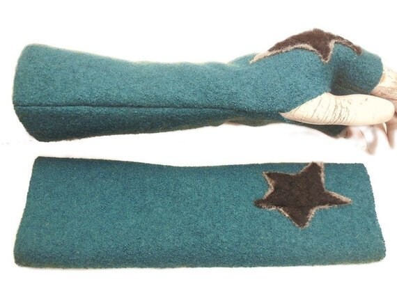 Weiche Handschuhe Mit Stern, Robust Und Wertvoll Aus Kochwolle, Walk Wolle, Schön Atmend Mollig Warm Angenehm Zu Tragen Geschenk von WARZOG