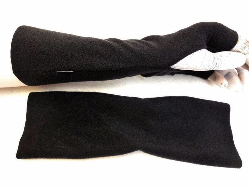 Wellness Fleece Flauschig Weich Warme Armstulpen Handschuhe, Schwarz, Deal Zu Kleidern, Unter Oder Über Einen Dünnen Pulli, Geschenk von WARZOG