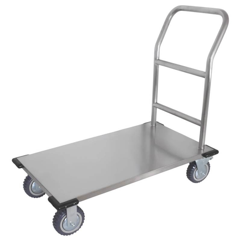 WAS Germany Plattformwagen Edelstahl Rollwagen Handwagen 180kg 91,5 x 51 x 95 cm von WAS Germany