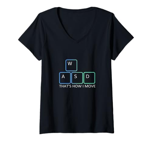 Damen WASD Gaming Design – Kultige PC Grafik Tastatur Gamer T-Shirt mit V-Ausschnitt Damen WASD Gaming Design – Kultige PC Grafik Tastatur Gamer T-Shirt mit V-Ausschnitt von WASD Gaming Designs für PC Spieler und Zocker