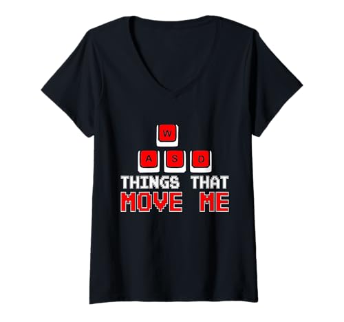 Damen WASD Things That Move Me - PC-Videospiel T-Shirt mit V-Ausschnitt Damen WASD Things That Move Me - PC-Videospiel T-Shirt mit V-Ausschnitt von WASD Things That Move Me Gaming
