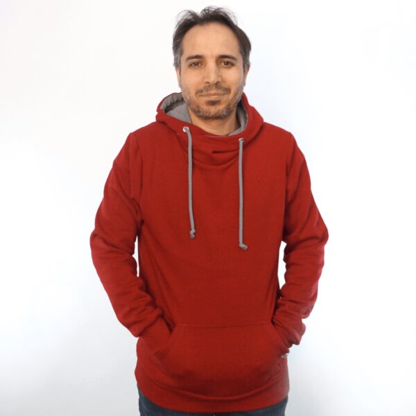 WASNI Hoodie mit Schalkragen, made in Esslingen aus 100% Biobaumwolle von WASNI