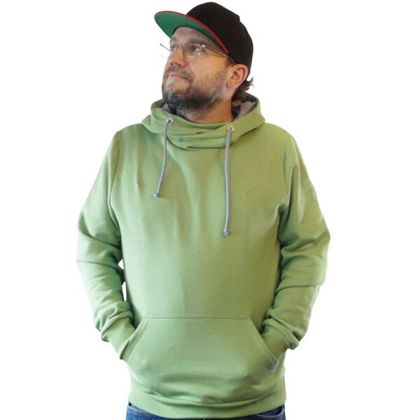 WASNI Hoodie mit Schalkragen, made in Esslingen aus 100% Biobaumwolle von WASNI