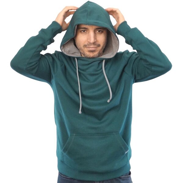 WASNI Hoodie mit Schalkragen, made in Esslingen aus 100% Biobaumwolle von WASNI