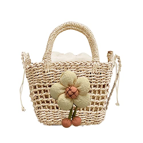 Gewebte Handtasche Damen Handtasche Umhängetasche Stroh Eimer Tasche Handgemachte Schultertasche Für Strandparty von WASTEBIN