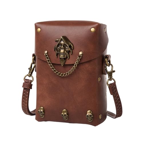 Retro Inspirierte Damen Umhängetasche Mit Verstellbarem Riemen Mittelalterliche Umhängetasche PU Leder Damen Festivaltaschen von WASTEBIN