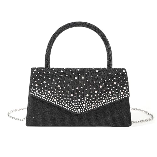 Stilvolle Umhängetasche Verziert Mit Einer Kette Aus Strasssteinen Modische Abendtasche Für Hochzeit Und Cocktail von WASTEBIN