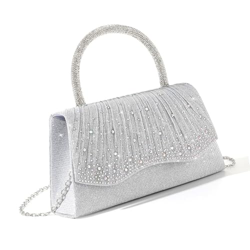 Stilvolle Umhängetasche Verziert Mit Einer Kette Aus Strasssteinen Modische Abendtasche Für Hochzeit Und Cocktail von WASTEBIN