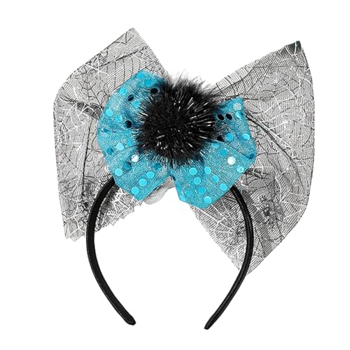 WASTEBIN Halloween Deutschland Haarreif, glitzerndes Halloween-Teufels-Stirnband, lustige Cosplay-Party-Kopfbedeckung, Haarreif, lustiges dunkles Stirnband, Halloween-Verkleidung von WASTEBIN