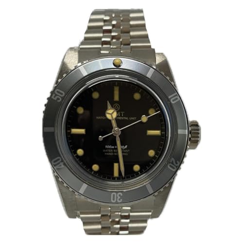 WATCH EXPERIMENTAL UNIT Sea Diver Automatik Stahl Silber Vintage 5 Uhr Mitt Herren, silber / schwarz, Armband von WATCH EXPERIMENTAL UNIT