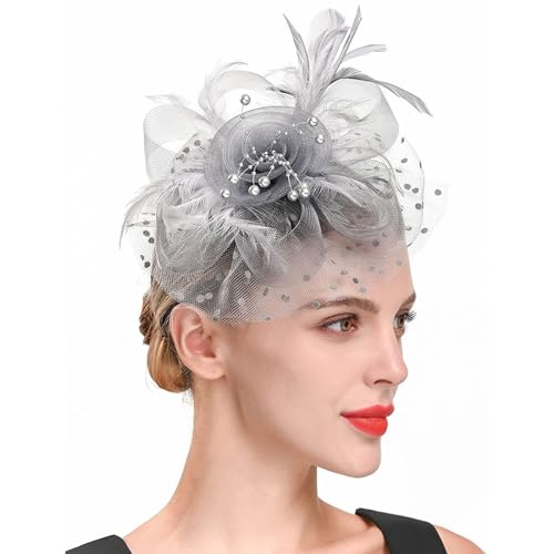 WATEFOER Fascinators Hut für Damen Mädchen Tea Party Stirnband Blume Cocktail Mesh Federn Derby Hut für Hochzeit Party Kirche WATEFOER Fascinators Hut für Damen Mädchen Tea Party Stirnband Blume Cocktail Mesh Federn Derby Hut für Hochzeit Party Kirche von WATEFOER