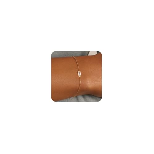 WATEFOER Geburtsstein Armbänder Gold für Damen zierlich verstellbare Kette Armband nicht anlaufen 18k Vergoldet Geburtsstein Anhänger Armband Mode Goldschmuck Geschenke (04.April) von WATEFOER