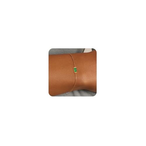 WATEFOER Geburtsstein Armbänder Gold für Damen zierlich verstellbare Kette Armband nicht anlaufen 18k Vergoldet Geburtsstein Anhänger Armband Mode Goldschmuck Geschenke (05.Mai) von WATEFOER