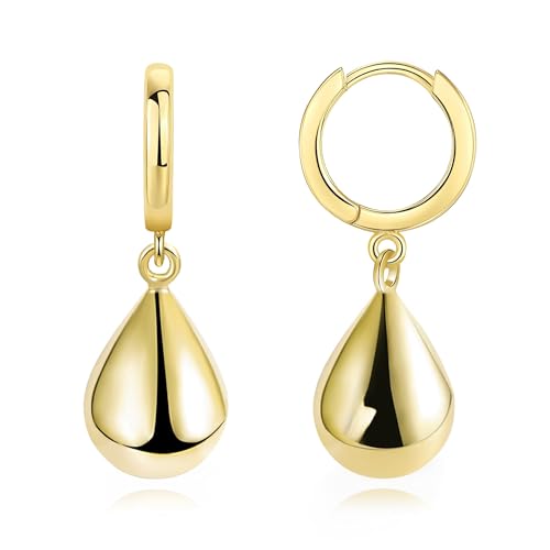 WATEFOER Tropfen Ohrringe für Damen, Silber 925 Wassertropfen Hängend Ohrringe mit Anhänger Leverback Ohrhänger Creolen Hängend Gold Hypoallergener Schmuck Geschenk mit Geschenkbox von WATEFOER
