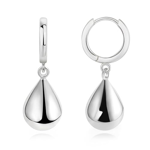 WATEFOER Tropfen Ohrringe für Damen, Silber 925 Wassertropfen Hängend Ohrringe mit Anhänger Leverback Ohrhänger Creolen Hängend Gold Hypoallergener Schmuck Geschenk mit Geschenkbox von WATEFOER