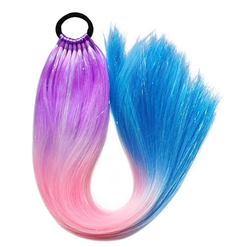 9 Stränge Geflochtene Haarverlängerung Buntes Dreadlock Haar Ringe Pferdeschwanzhalter Für Trendige Frisuren Mode Haare Flechten von WATERBELINE