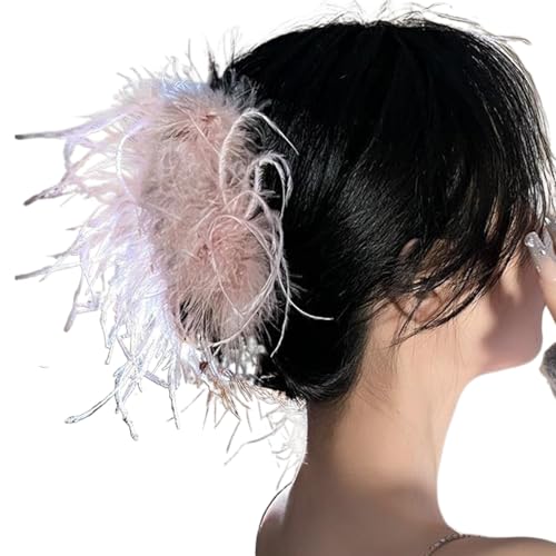Einzigartige Haarklaue Clip Großes Gefiedertes Haarkrallen Haar Schmuck Schöne 1920er Jahre Haarklauen Clip Haar Ornamentation von WATERBELINE